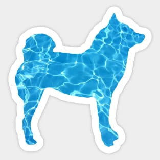 Lilly the Shiba Inu Silhouette - Swimming Pool on White Sticker